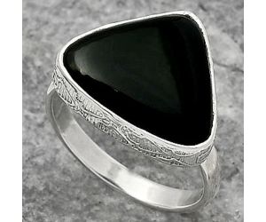 Natural Black Onyx - Brazil Ring size-7.5 SDR161986 R-1191, 14x16 mm