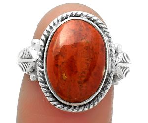 Natural Red Moss Agate Ring size-8.5 SDR162277 R-1403, 10x15 mm