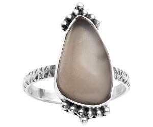 Natural Gray Moonstone Ring size-8.5 SDR162686 R-1091, 10x17 mm
