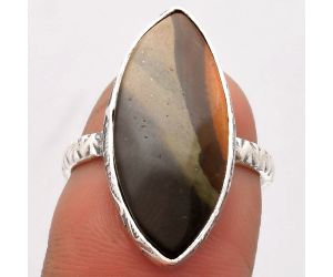 Natural Polygram Jasper Ring size-7.5 SDR162777 R-1191, 10x23 mm