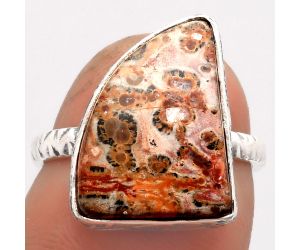 Natural Leopard Skin Jasper Ring size-7 SDR162780 R-1191, 12x16 mm