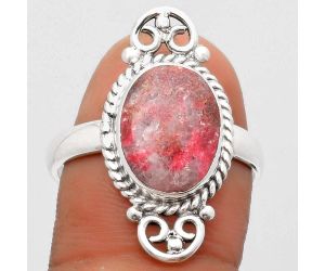 Natural Pink Thulite - Norway Ring size-9.5 SDR163132 R-1500, 9x13 mm