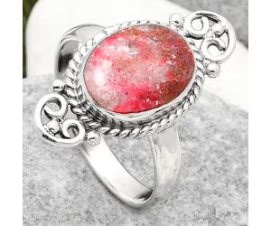 Natural Pink Thulite - Norway Ring size-9.5 SDR163132 R-1500, 9x13 mm