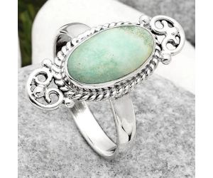 Dendritic Chrysoprase - Africa 925 Sterling Silver Ring s.9.5 Jewelry SDR163133 R-1500, 7x14 mm