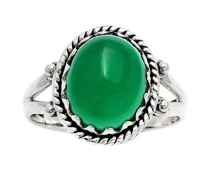 Natural Green Onyx Ring size-9 SDR163322 R-1474, 10x12 mm