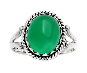 Natural Green Onyx Ring size-8.5 SDR163337 R-1474, 10x12 mm