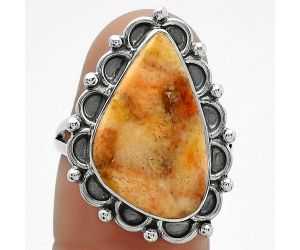 Natural Coral Jasper Ring size-8 SDR163375 R-1092, 12x20 mm