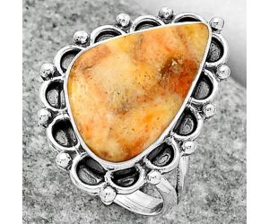 Natural Coral Jasper Ring size-8 SDR163375 R-1092, 12x20 mm