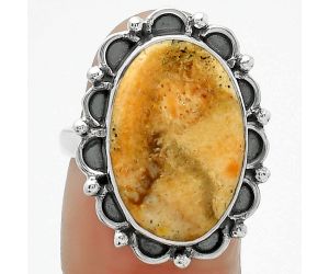 Natural Coral Jasper Ring size-8 SDR163376 R-1092, 12x19 mm