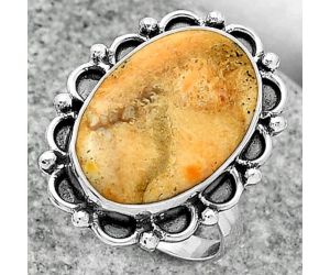 Natural Coral Jasper Ring size-8 SDR163376 R-1092, 12x19 mm