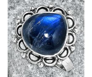 Blue Fire Labradorite - Madagascar Ring size-8 SDR163392 R-1092, 13x13 mm