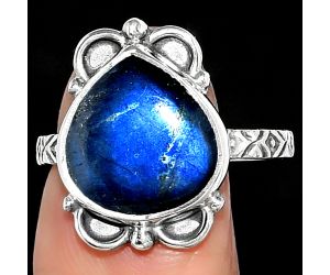 Blue Fire Labradorite - Madagascar Ring size-8 SDR163644 R-1103, 12x12 mm