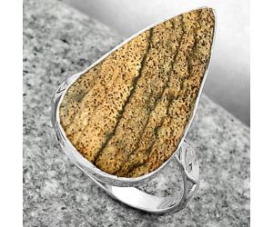 Natural Picture Jasper Ring size-7 SDR163814 R-1191, 13x23 mm