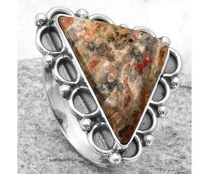 Natural Leopard Skin Jasper Ring size-7 SDR164009 R-1092, 13x19 mm