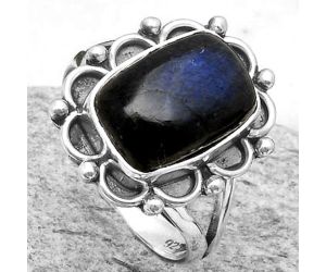 Blue Fire Labradorite - Madagascar Ring size-7 SDR164022 R-1092, 9x12 mm