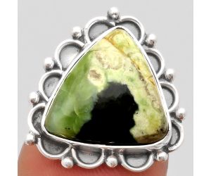 Natural Chrome Chalcedony Ring size-7 SDR164023 R-1092, 15x16 mm