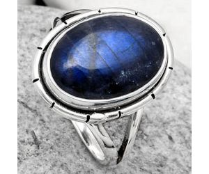 Blue Fire Labradorite - Madagascar Ring size-7 SDR164134 R-1012, 10x14 mm