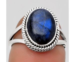 Blue Fire Labradorite - Madagascar Ring size-7 SDR164153 R-1010, 9x13 mm