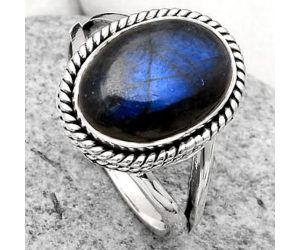 Blue Fire Labradorite - Madagascar Ring size-7 SDR164153 R-1010, 9x13 mm