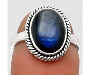 Blue Fire Labradorite - Madagascar Ring size-7 SDR164172 R-1009, 9x13 mm