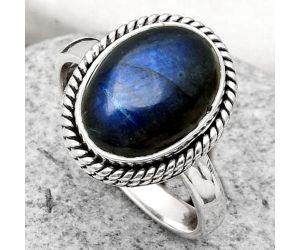 Blue Fire Labradorite - Madagascar Ring size-7 SDR164172 R-1009, 9x13 mm