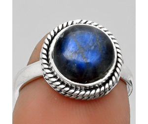 Blue Fire Labradorite - Madagascar Ring size-7 SDR164174 R-1009, 10x10 mm