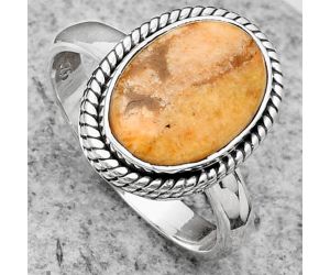 Natural Coral Jasper Ring size-7 SDR164189 R-1009, 9x12 mm