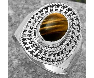 Natural Tiger Eye - Africa Ring size-7.5 SDR164532 R-1279, 7x9 mm