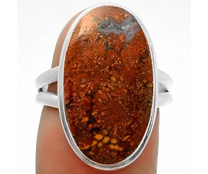 Natural Red Moss Agate Ring size-7 SDR165016 R-1156, 12x22 mm