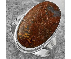 Natural Red Moss Agate Ring size-7 SDR165016 R-1156, 12x22 mm