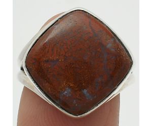 Natural Red Moss Agate Ring size-8 SDR165046 R-1002, 15x15 mm