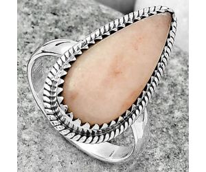 Natural Pink Scolecite Ring size-8 SDR165165 R-1474, 10x21 mm