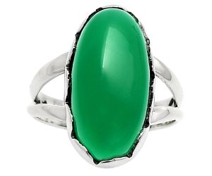 Natural Green Onyx Ring size-7 SDR165170 R-1338, 10x20 mm