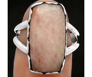 Natural Pink Scolecite Ring size-7.5 SDR165191 R-1338, 10x20 mm