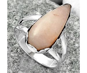 Natural Pink Scolecite Ring size-7.5 SDR165192 R-1338, 9x20 mm