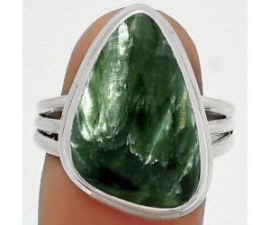 Natural Russian Seraphinite Ring size-9 SDR165196 R-1008, 13x20 mm