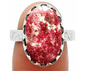 Natural Pink Thulite - Norway Ring size-7.5 SDR165217 R-1210, 11x18 mm