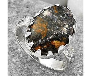 Natural Indian Blanket Jasper Ring size-7 SDR165228 R-1210, 12x16 mm