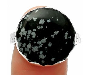 Natural Snow Flake Obsidian Ring size-9 SDR165230 R-1338, 17x17 mm