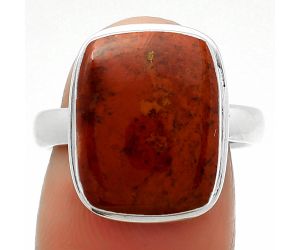 Natural Red Moss Agate Ring size-7.5 SDR165235 R-1156, 12x15 mm