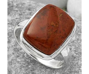 Natural Red Moss Agate Ring size-7.5 SDR165235 R-1156, 12x15 mm