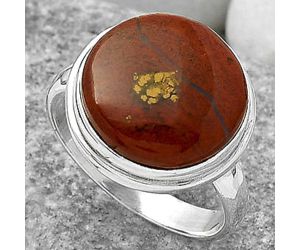 Natural Red Moss Agate Ring size-8 SDR165241 R-1156, 14x14 mm