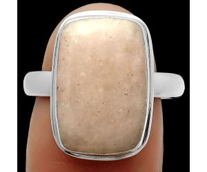 Natural Pink Scolecite Ring size-8 SDR165248 R-1156, 11x17 mm