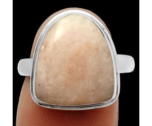 Natural Pink Scolecite Ring size-7.5 SDR165249 R-1156, 13x15 mm