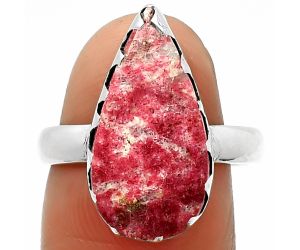Natural Pink Thulite - Norway Ring size-7.5 SDR165250 R-1210, 10x20 mm