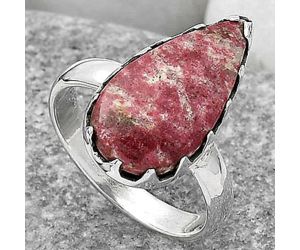 Natural Pink Thulite - Norway Ring size-7.5 SDR165250 R-1210, 10x20 mm