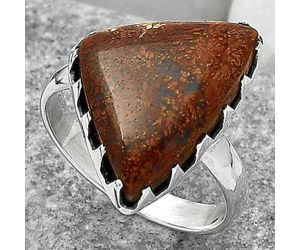 Natural Red Moss Agate Ring size-9 SDR165256 R-1210, 15x20 mm