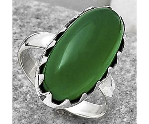 Natural Green Onyx Ring size-7.5 SDR165258 R-1210, 10x20 mm