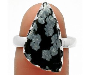 Natural Snow Flake Obsidian Ring size-7.5 SDR165263 R-1210, 11x21 mm