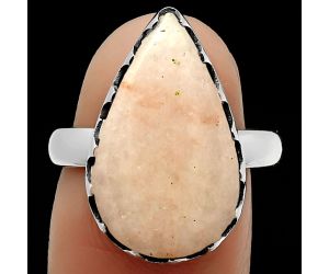 Natural Pink Scolecite Ring size-7 SDR165266 R-1210, 12x20 mm